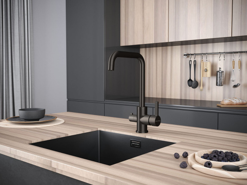 Смеситель для кухни Paulmark LOGAS Lo213021-GM на мойку вороненая сталь - фото 2